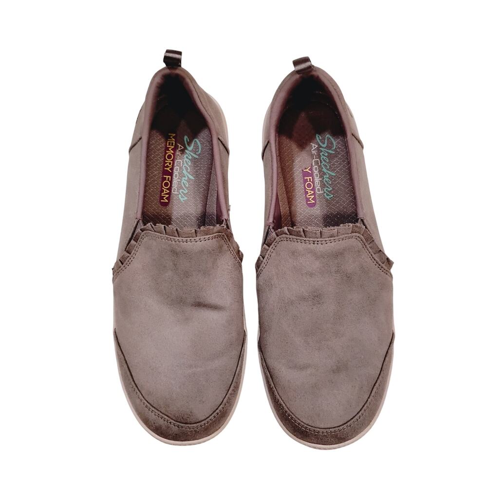 Women's Size 6.5 Sketchers Air Cooled Memory Foam Slip In Gray Casual Shoes